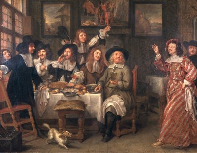 La comida de los artistas de Gonzales Coques